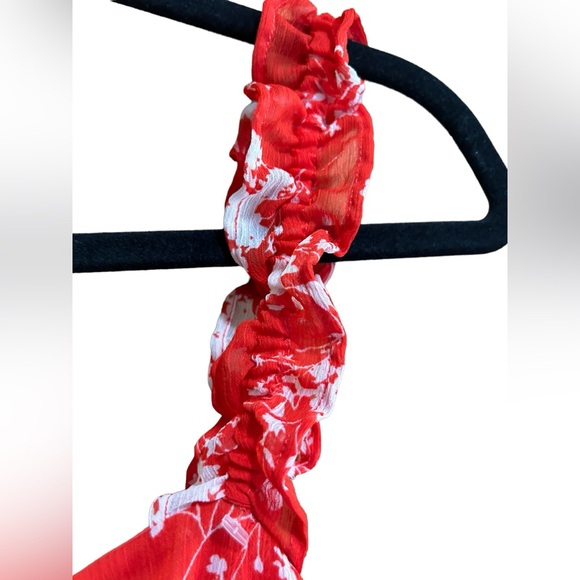 NWOT All In Favor Stella Ruffle Strap Minidress in Red size M - Picture 4 of 5